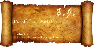 Boháts Judit névjegykártya